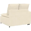 Modulinė sofa su porankiu ir pagalvėlėmis, kreminės spalvos, 100 cm