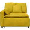 Modulinė sofa su porankiu ir pagalvėlėmis, geltona, 100 cm