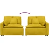 Modulinė sofa su porankiu ir pagalvėlėmis, geltona, 100 cm