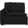 Modulinė sofa su porankiu ir pagalvėlėmis, juoda, 100 cm