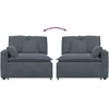 Modulinė sofa su porankiu ir pagalvėlėmis, tamsiai pilka, 100 cm