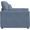 Modulinė sofa su porankiu ir pagalvėlėmis, mėlyna, 100 cm