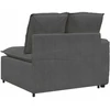 Modulinė sofa su porankiu ir pagalvėlėmis, tamsiai pilka, 100 cm