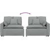 Modulinė sofa su porankiu ir pagalvėlėmis, šviesiai pilka, 100 cm