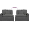 Modulinė sofa su porankiu ir pagalvėlėmis, tamsiai pilka, 100 cm