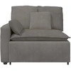 Modulinė sofa su porankiu ir pagalvėlėmis, šviesiai pilka, 100 cm