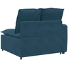 Modulinė sofa su porankiu ir pagalvėlėmis, mėlyna, 100 cm