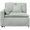 Modulinė sofa su porankiu ir pagalvėlėmis, šviesiai pilka, 100 cm