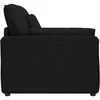 Modulinė sofa su porankiu ir pagalvėlėmis, juoda, 100 cm