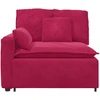 Modulinė sofa su porankiu, vyno raudonos spalvos, 100 cm