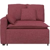 Modulinė sofa su porankiu, vyno raudonos spalvos, 100 cm