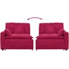 Modulinė sofa su porankiu, vyno raudonos spalvos, 100 cm