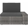 Modulinė trivietė sofa, pilkos spalvos, poliratanas