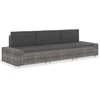Modulinė trivietė sofa, pilkos spalvos, poliratanas