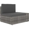 Modulinė trivietė sofa, pilkos spalvos, poliratanas