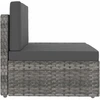 Modulinė trivietė sofa, pilkos spalvos, poliratanas