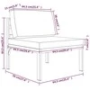Modulinė vidurinė sofa su pagalvėmis, antracito, aliuminis