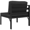 Modulinė vidurinė sofa su pagalvėmis, antracito, aliuminis