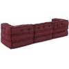Modulinė sofa 3 pcs Raudonmedis Audinys