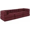 Modulinė sofa 3 pcs Raudonmedis audinys