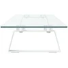 Laikiklis Monitoriaus stovas, baltas, 100x20x8cm, stiklas ir metalas