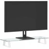 Laikiklis Monitoriaus stovas, baltas, 60x20x8cm, stiklas ir metalas
