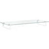 Laikiklis Monitoriaus stovas, baltas, 80x35x8cm, stiklas ir metalas