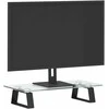 Laikiklis Monitoriaus stovas, juodas, 40x20x8cm, stiklas ir metalas