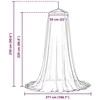 Uodų tinklas lovai 3 vnt. 156 mesh Balta ⌀56 x 220 cm
