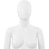 Moteriškas manekenas, stiklo pagrindas, blizgus, baltas, 175cm