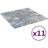 Mozaikos plytelė 11 pcs Pilka ir mėlyna 50 x 50 cm Stiklas