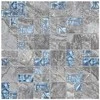 Mozaikos plytelė 11 pcs Pilka ir mėlyna 50 x 50 cm Stiklas