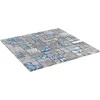 Mozaikos plytelė 22 pcs Pilka ir mėlyna 50 x 50 cm Stiklas