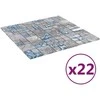 Mozaikos plytelė 22 pcs Pilka ir mėlyna 50 x 50 cm Stiklas