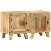 naktinė spintelė 2 vnt 40x32x46 cm medžio masyvo grubus mango