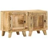 naktinė spintelė 2 vnt 40x32x46 cm medžio masyvo grubus mango