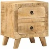 naktinė spintelė 2 vnt 40x32x46 cm medžio masyvo grubus mango