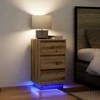 naktinė spintelė su LED lemputėmis Artisan ąžuolas 38x34x65 cm