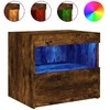 Naktinė spintelė su LED lemputėmis, dūminė ąžuolo, 50x40x45cm