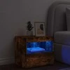 Naktinė spintelė su LED lemputėmis, dūminė ąžuolo, 50x40x45cm