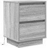 naktinė spintelė su LED lemputėmis Pilka Sonoma 38x34x50 cm