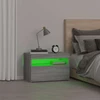 Naktinė spintelė su LED lemputėmis, pilka, Sonoma, 60x35x40cm
