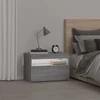 Naktinė spintelė su LED lemputėmis, pilka, Sonoma, 60x35x40cm