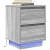 naktinė spintelė su LED lemputėmis Pilka Sonoma 38x34x50 cm