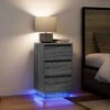 naktinė spintelė su LED lemputėmis Pilka Sonoma 38x34x65 cm