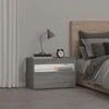 Naktinė spintelė su LED lemputėmis, pilka, Sonoma, 60x35x40cm