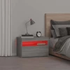 Naktinė spintelė su LED lemputėmis, pilka, Sonoma, 60x35x40cm