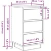 naktinė spintelė su LED lemputėmis rūkytas ąžuolas 38x34x65 cm