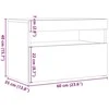 naktinė spintelė su LED lemputėmis Sena mediena 60x35x40 cm