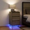 naktinė spintelė su LED lemputėmis Sonoma ąžuolas 38x34x65 cm